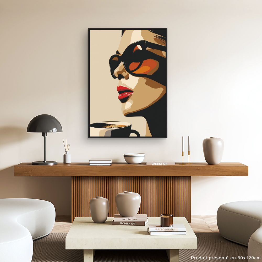 Toile "Élégance caféinée"
