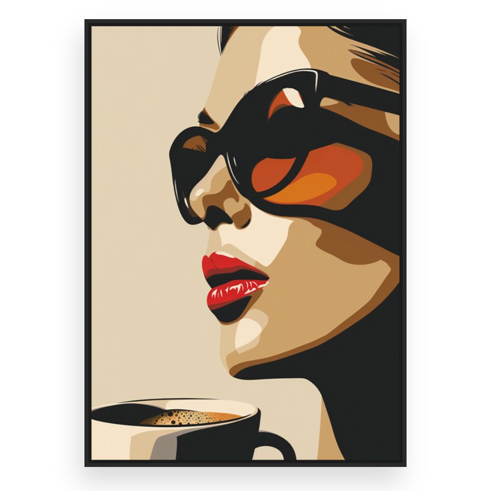 Toile Élégance caféinée – toile cadre noir (slide 3)