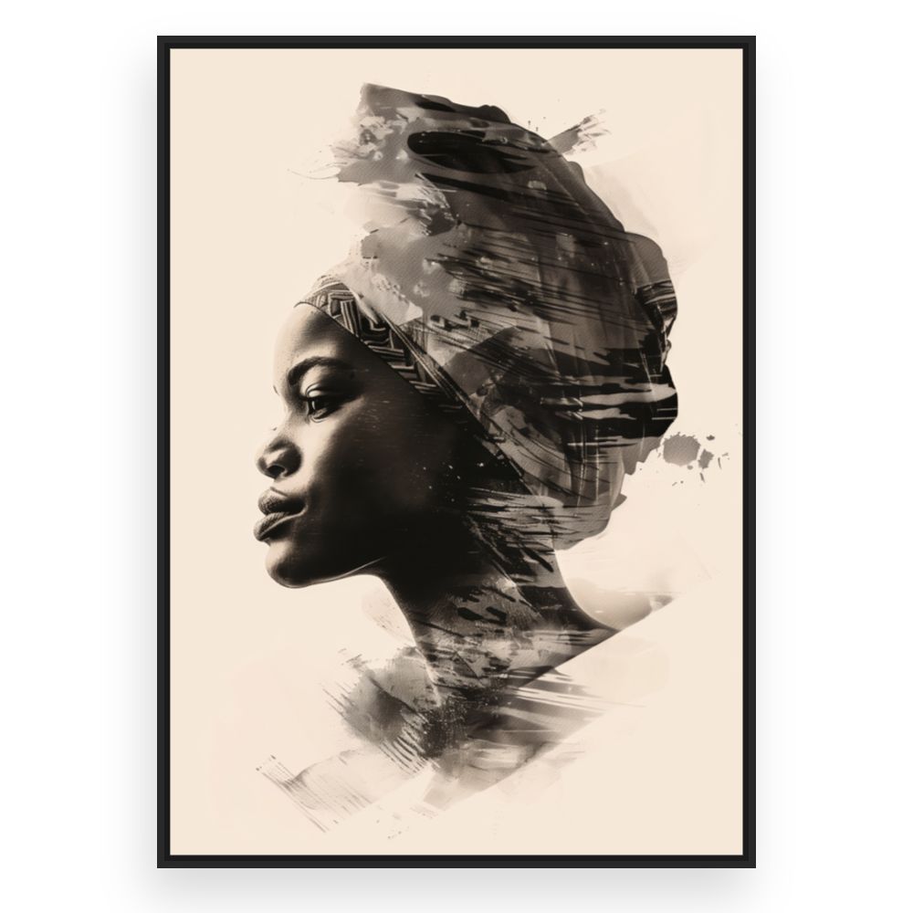 Toile Portrait artistique – toile cadre noir (slide 3)