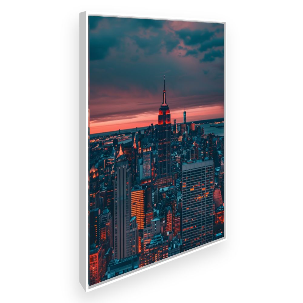 Toile City nocturne captivante – toile cadre blanc (slide 2)
