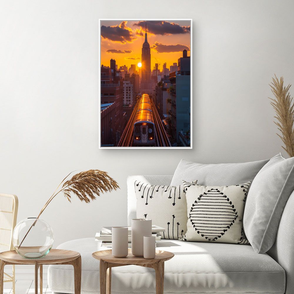Toile "Coucher de soleil urbain"