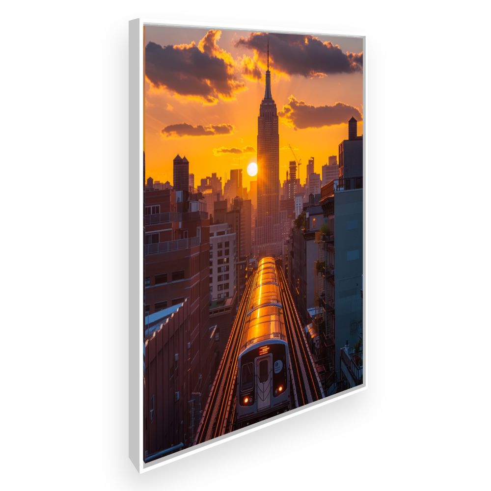 Toile Coucher de soleil urbain – toile cadre blanc (slide 2)