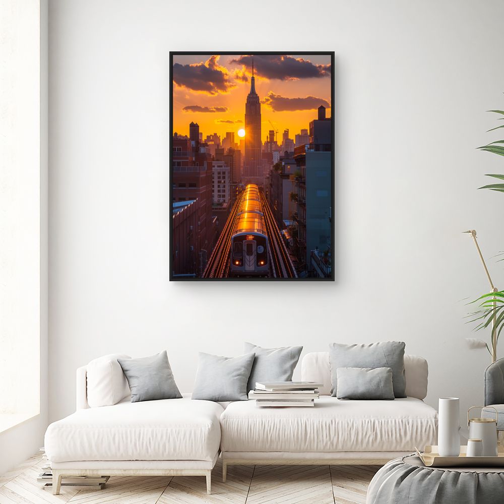 Toile "Coucher de soleil urbain"