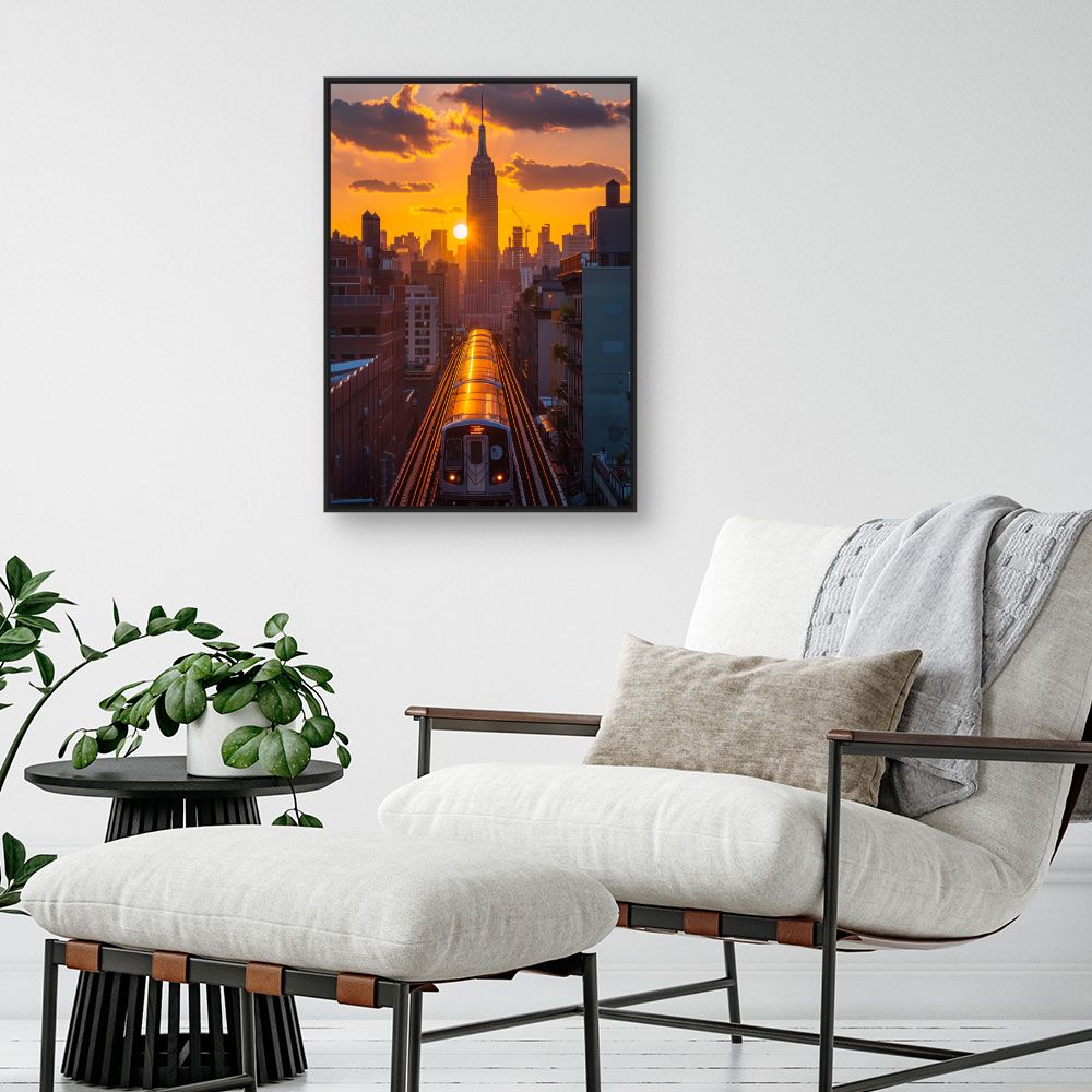 Toile "Coucher de soleil urbain"