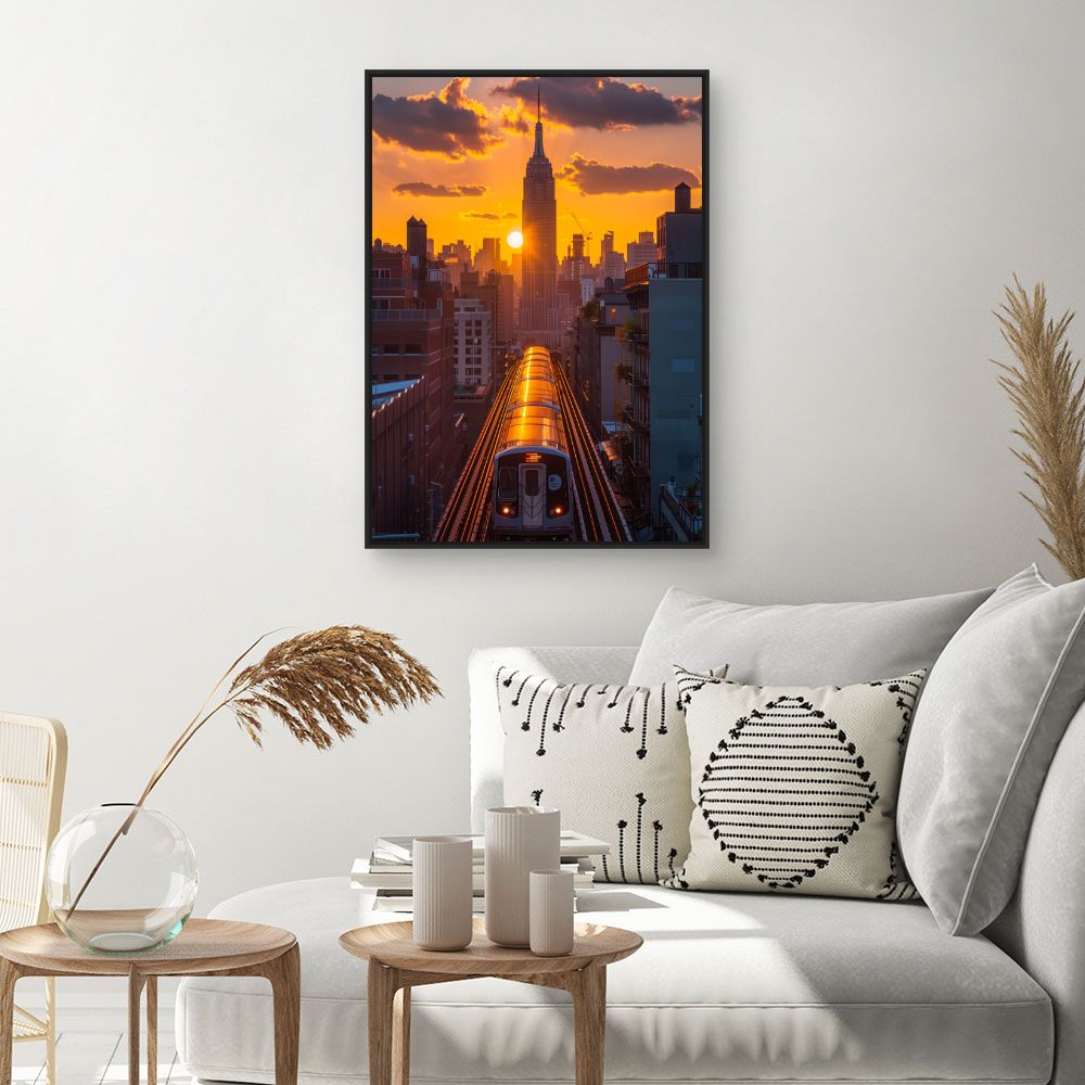 Toile "Coucher de soleil urbain"