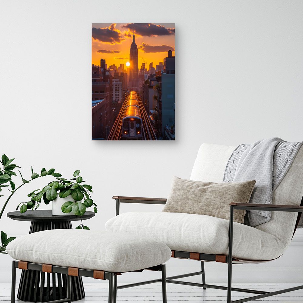 Toile "Coucher de soleil urbain"