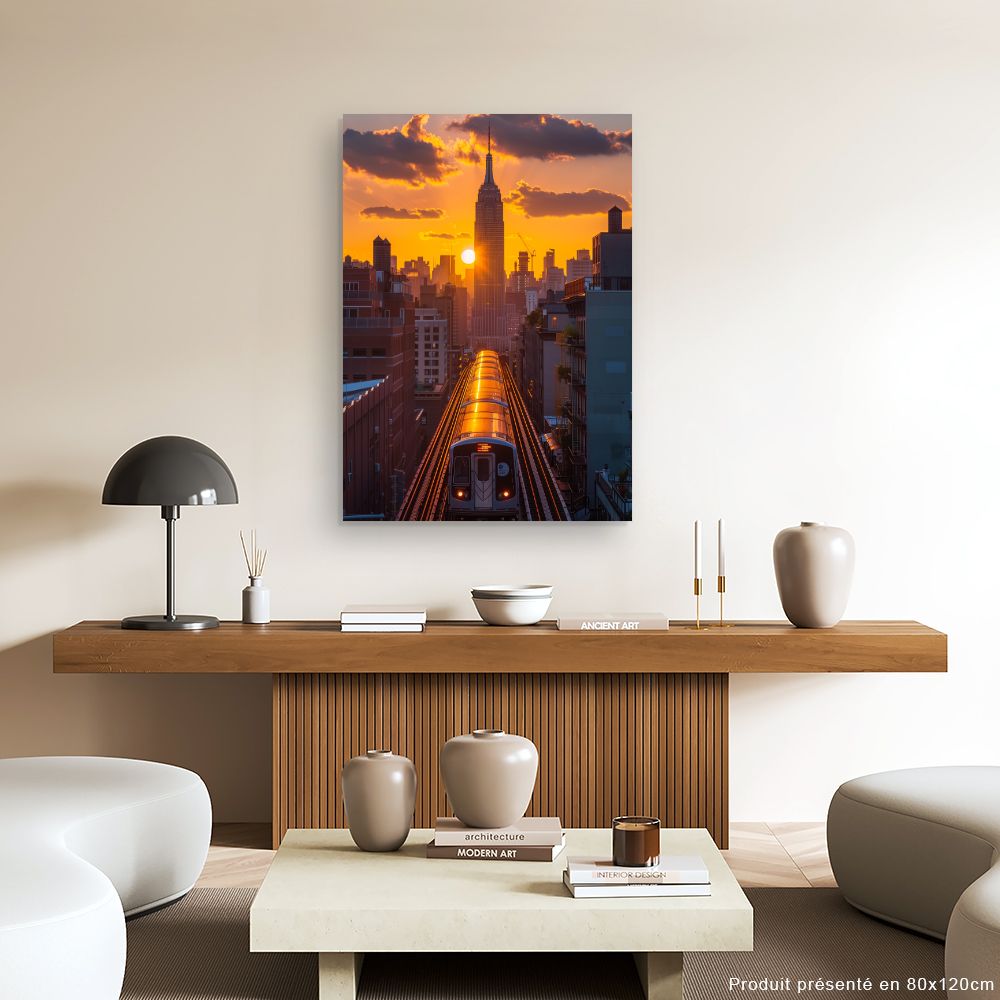 Toile "Coucher de soleil urbain"