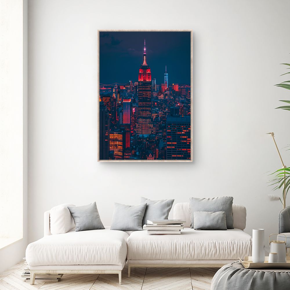 Schilderij "Verlichte stad"