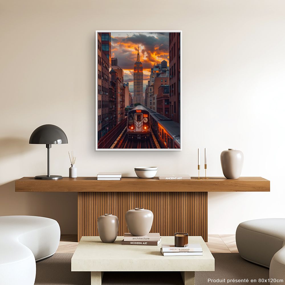 Toile "Ville au crépuscule"