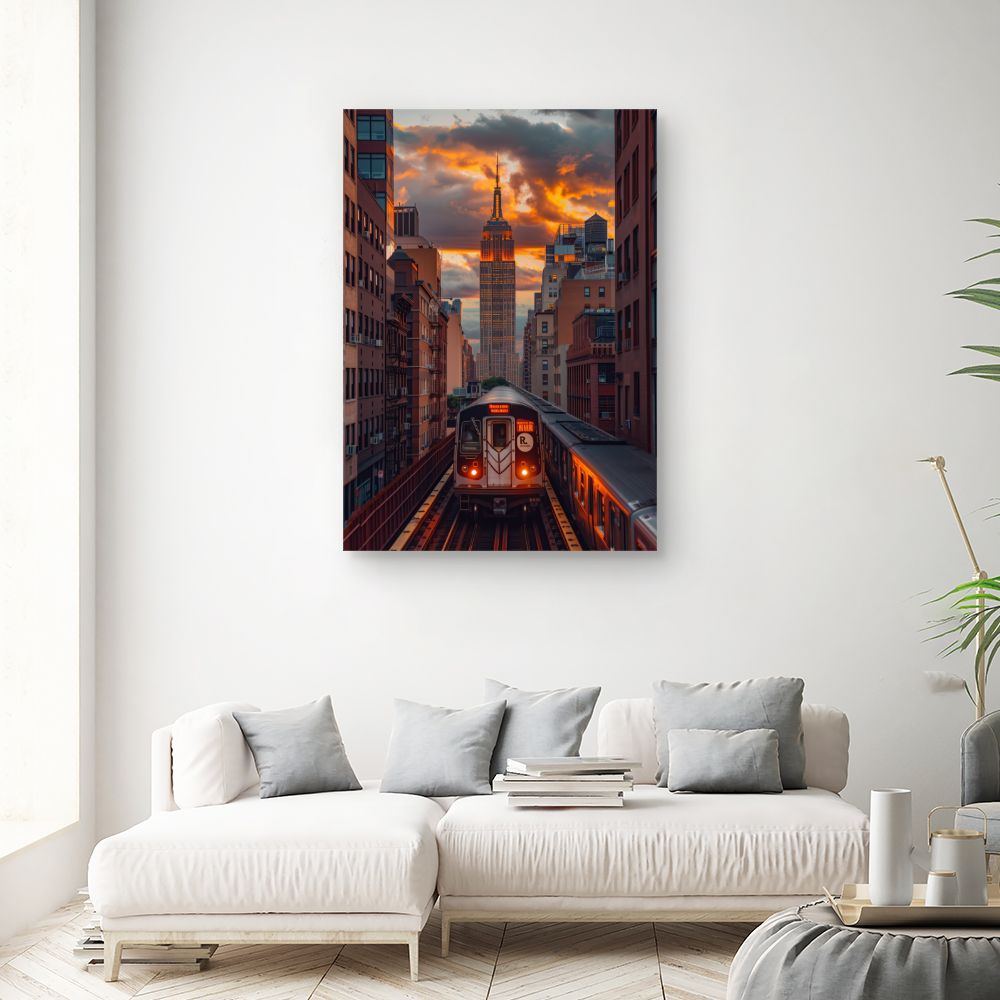 Toile "Ville au crépuscule"