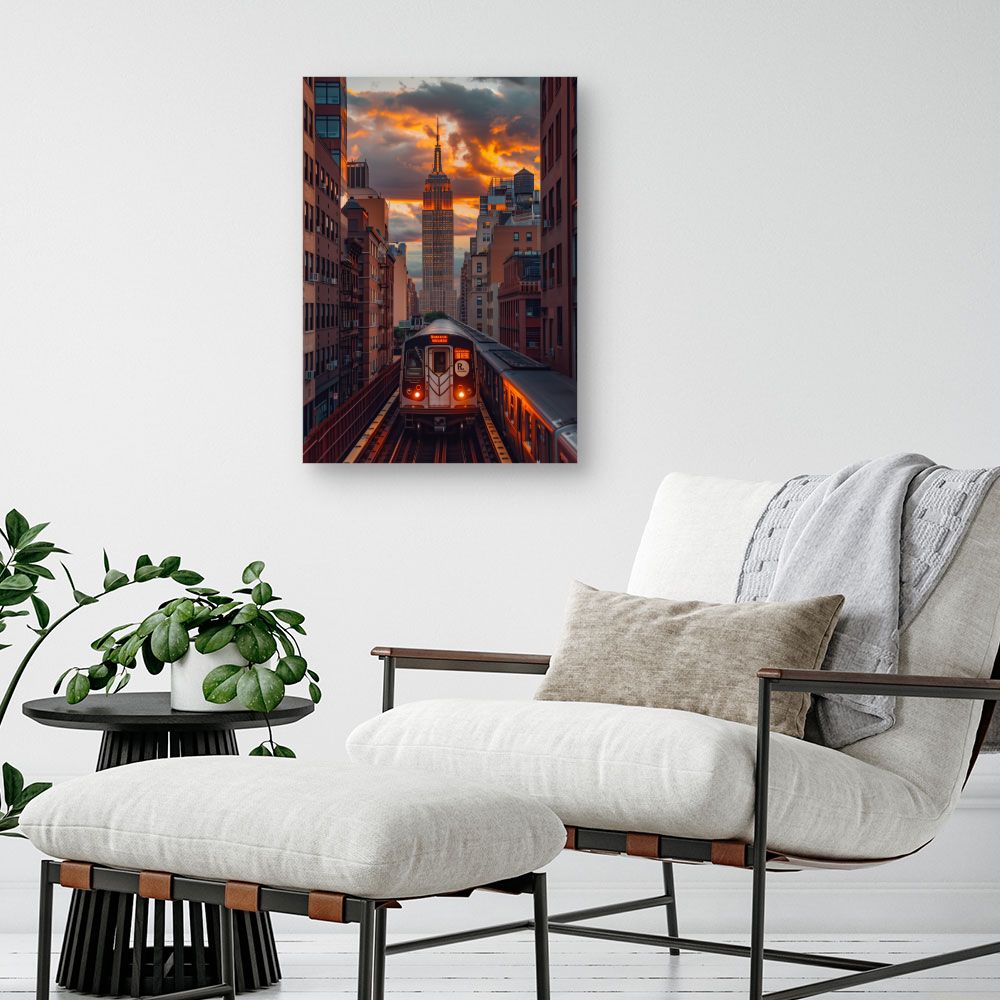 Toile "Ville au crépuscule"