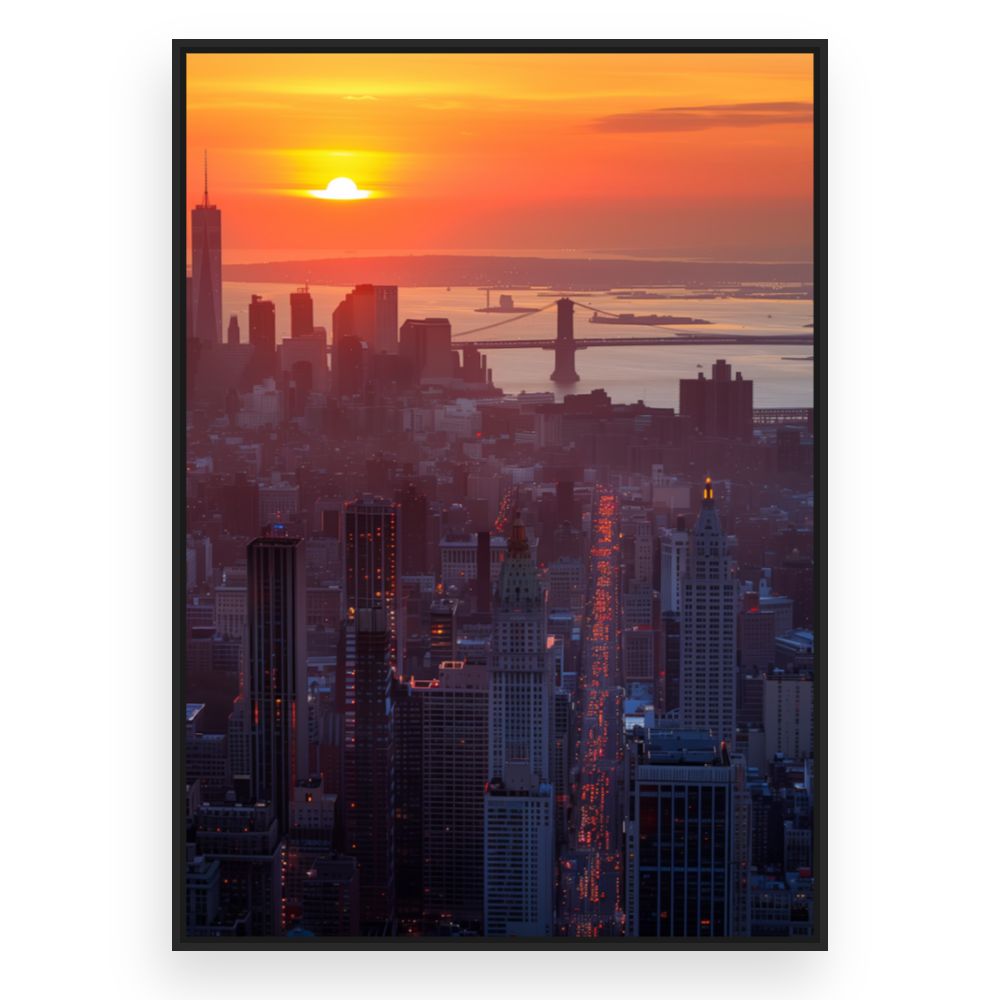 Toile Crépuscule urbain – toile cadre noir (slide 3)