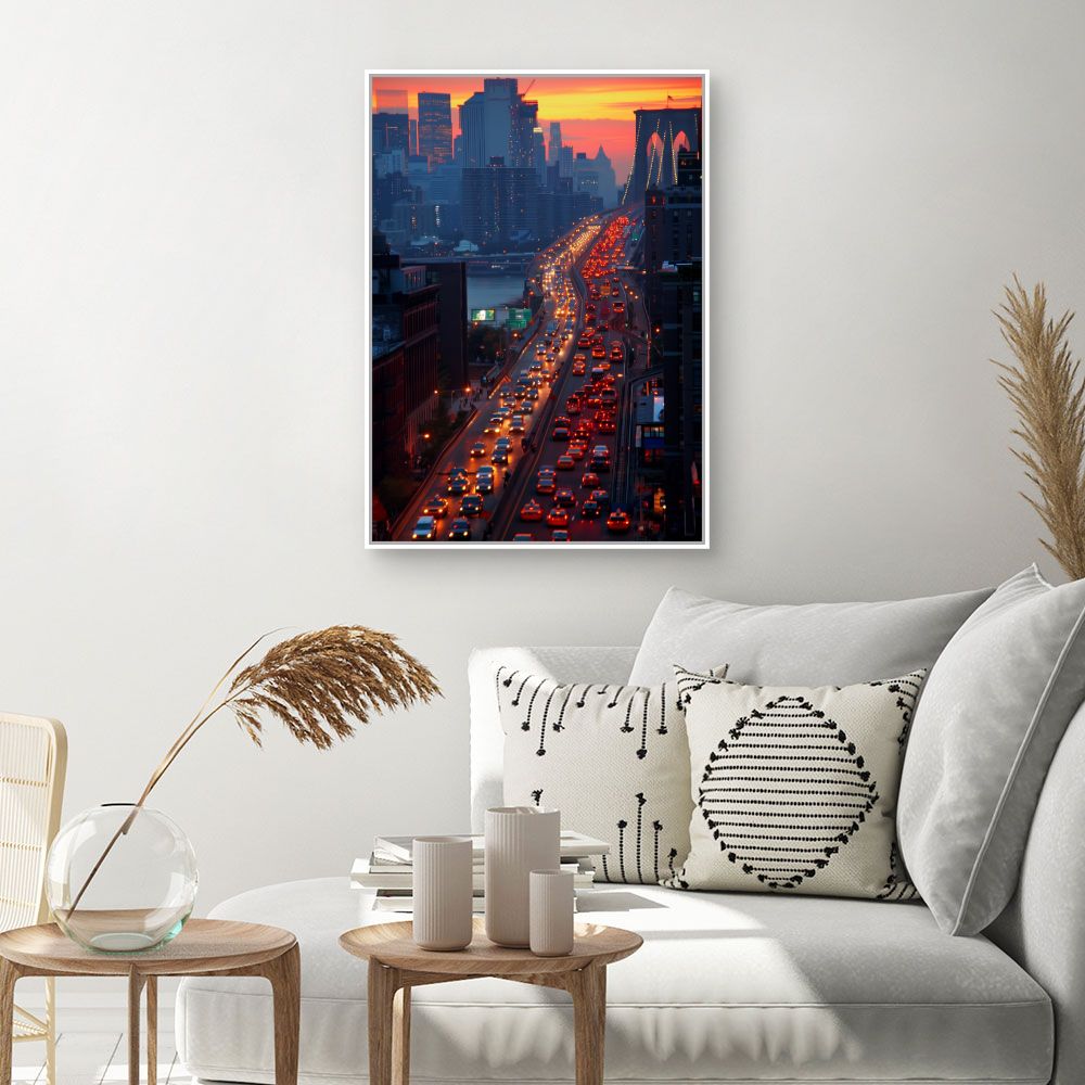 Toile "Coucher de soleil urbain"