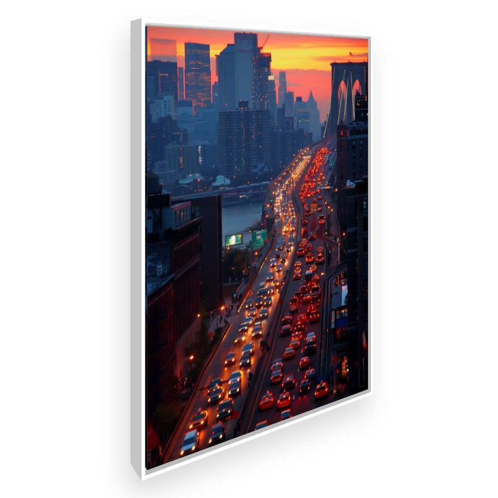 Toile Coucher de soleil urbain – toile cadre blanc (slide 2)