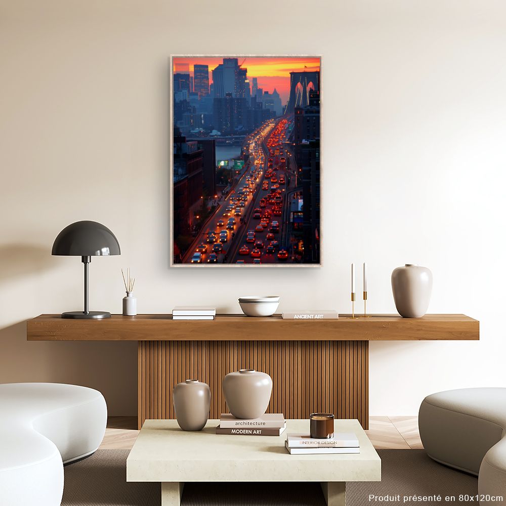 Toile "Coucher de soleil urbain"
