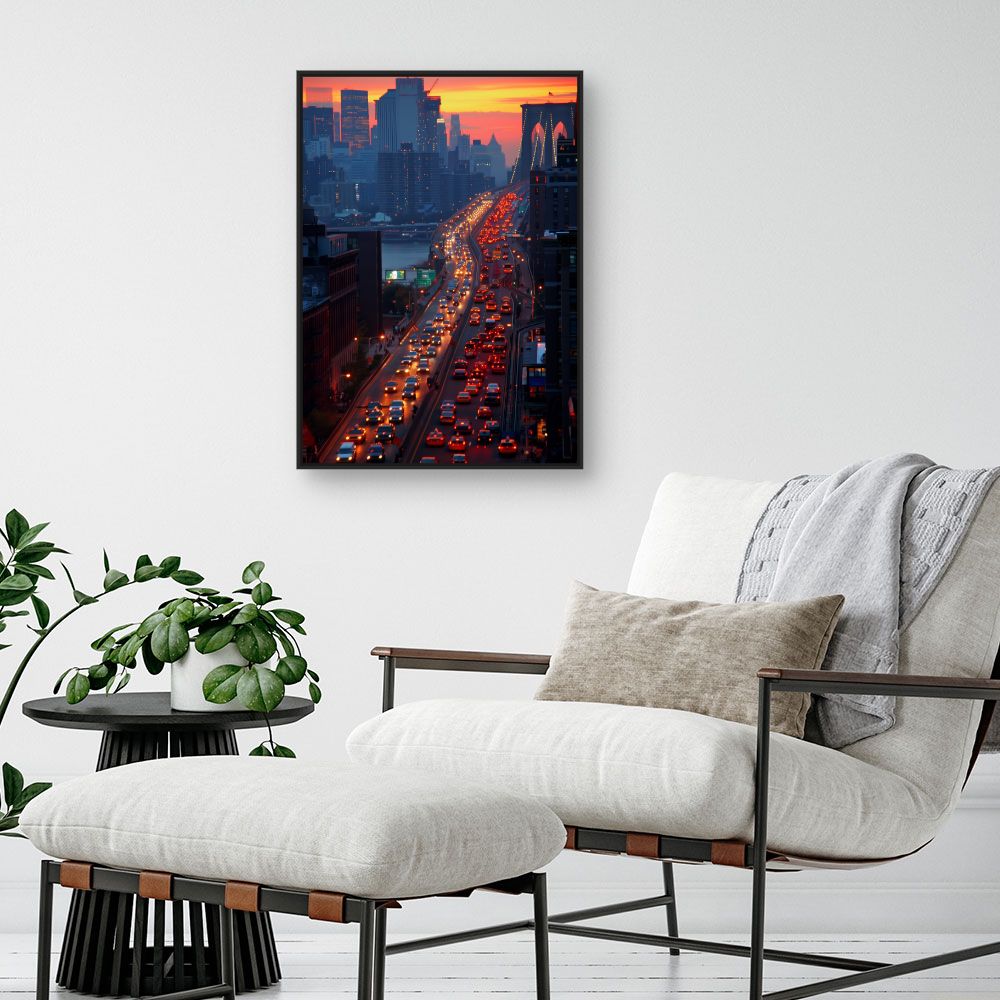 Toile "Coucher de soleil urbain"