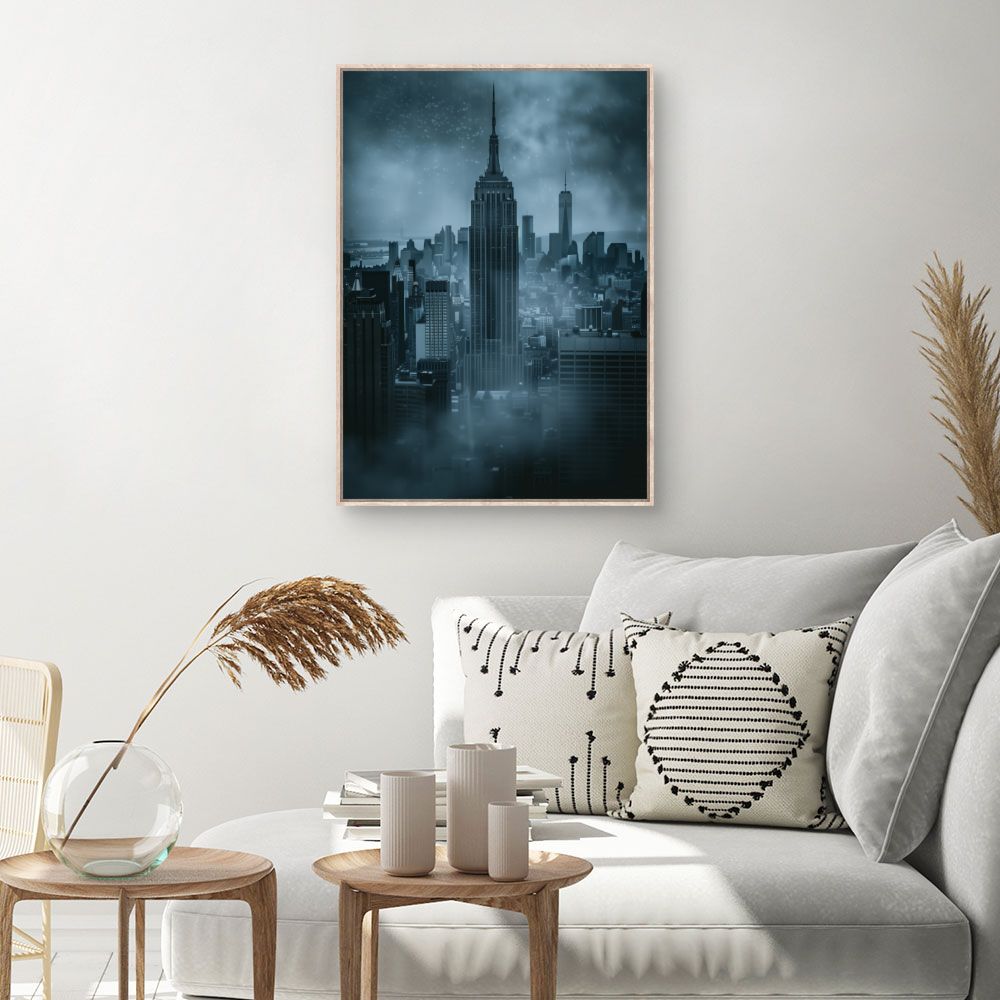 Toile Ville sous la brume – toile cadre naturel (slide 1, 60×90)