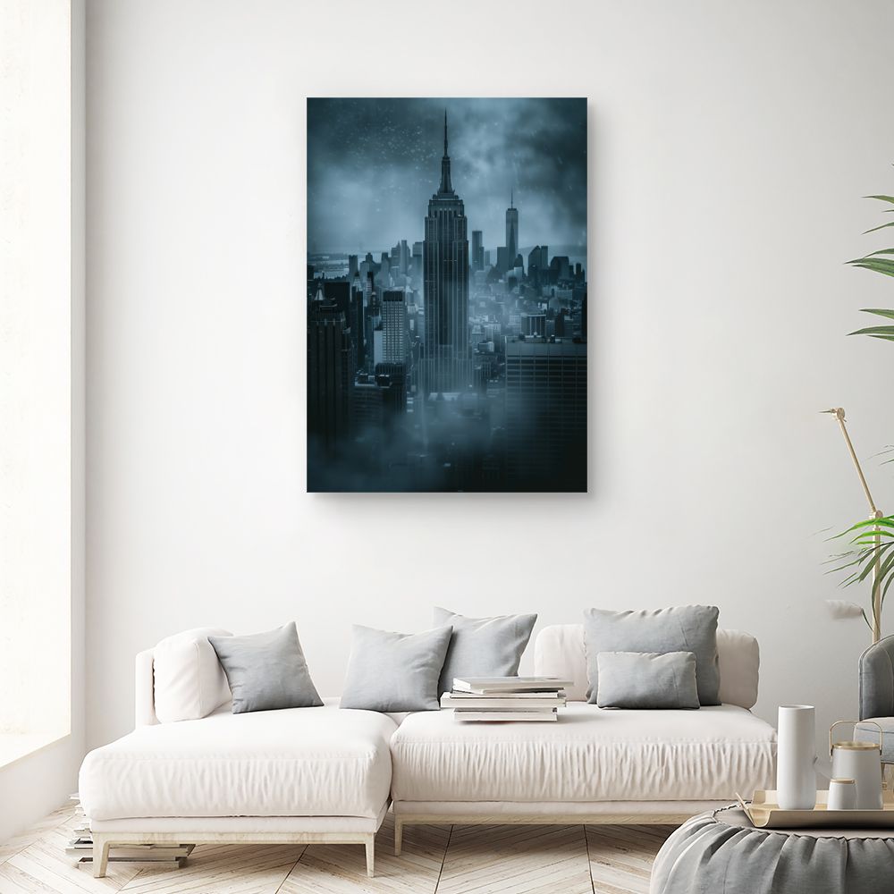 Toile "Ville sous la brume"