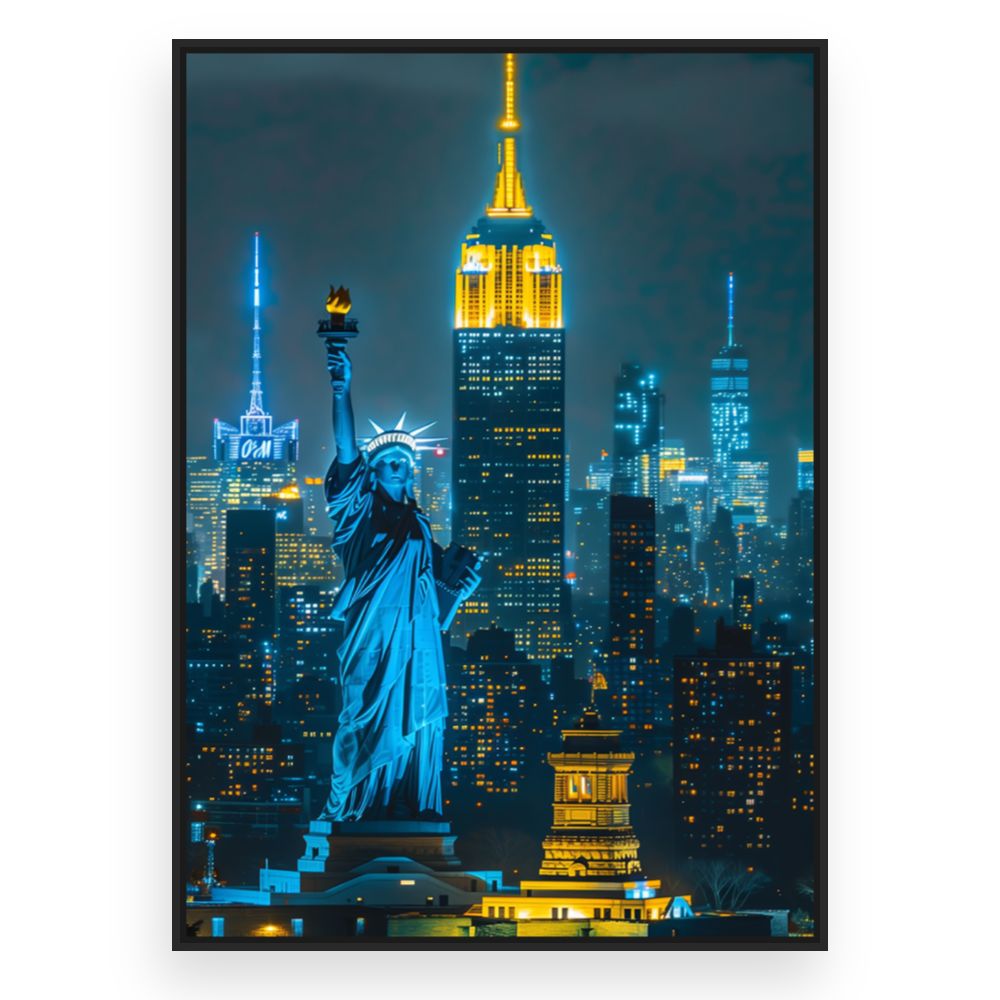Toile New York by night – toile cadre noir (slide 3)