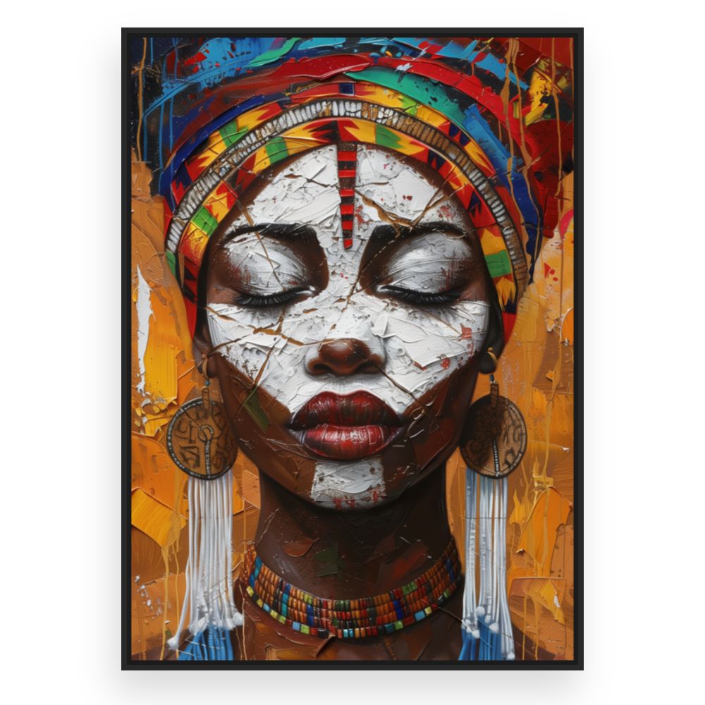 Toile Beauté ethnique vibrante – toile cadre noir (slide 3)