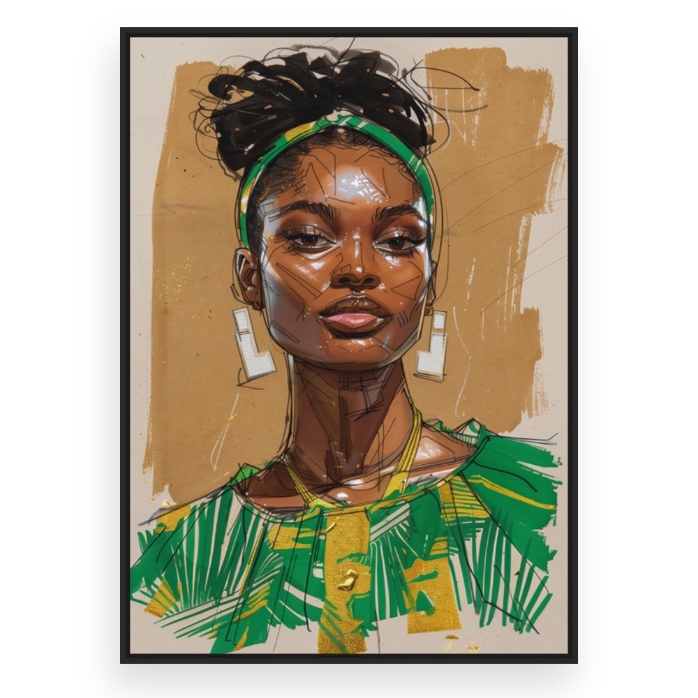 Toile Portrait élégant – toile cadre noir (slide 3)
