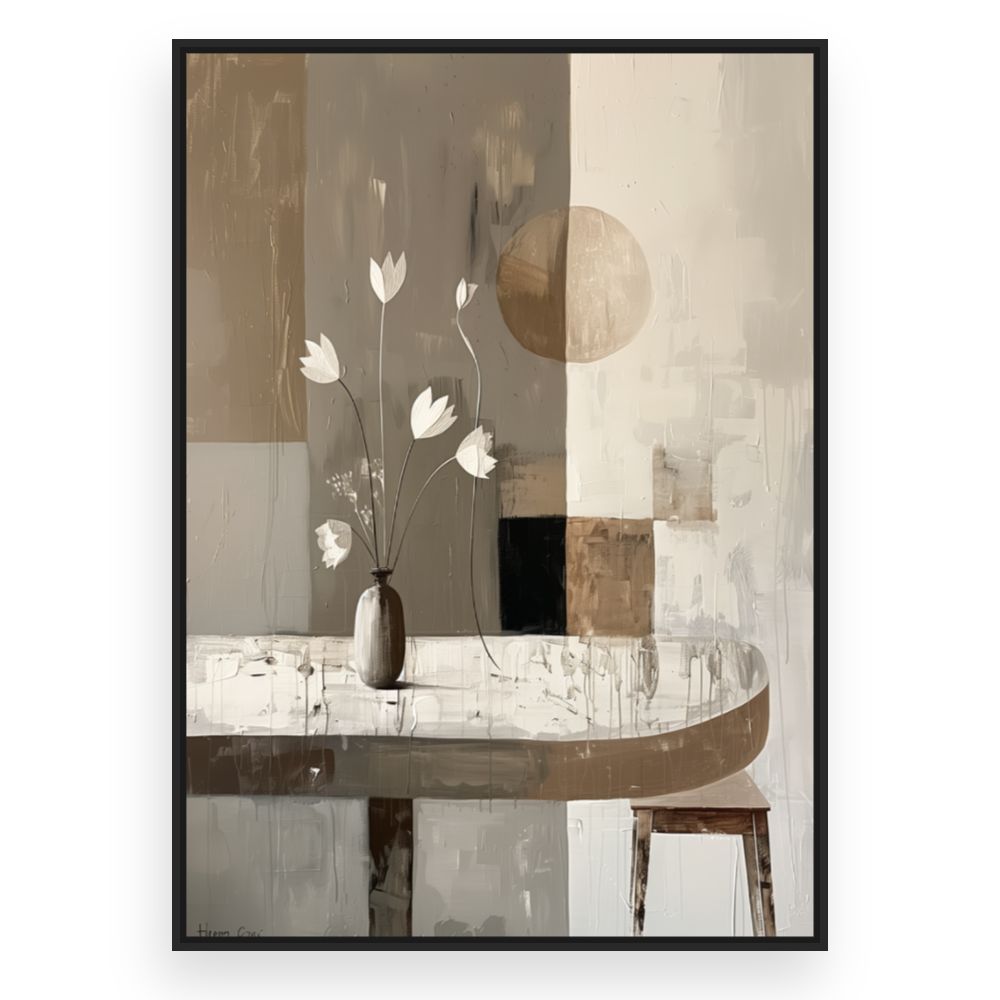 Toile Fleurs minimalistes – toile cadre noir (slide 3)