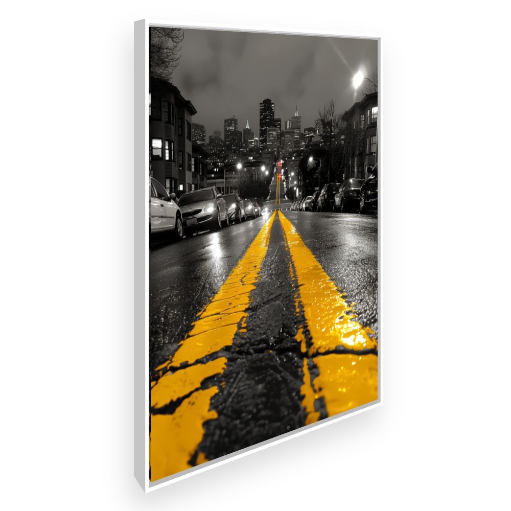 Toile Rue urbaine nocturne – toile cadre blanc (slide 2)