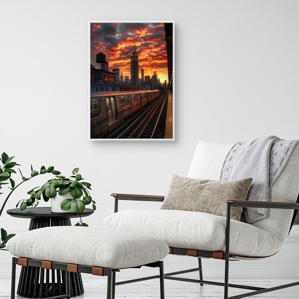 Toile "Coucher de soleil urbain"