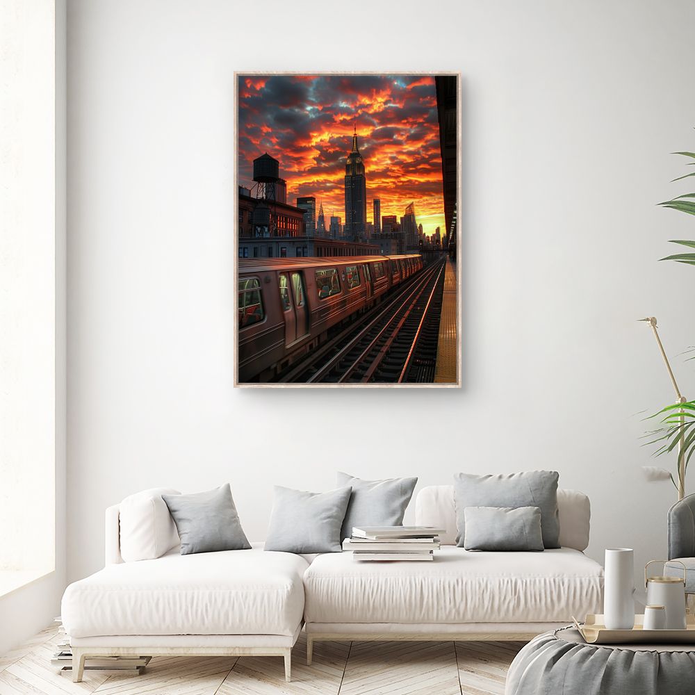Toile "Coucher de soleil urbain"