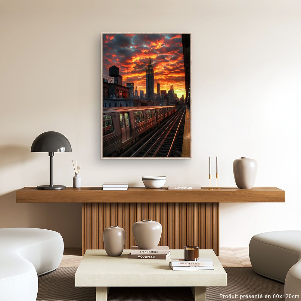 Toile "Coucher de soleil urbain"