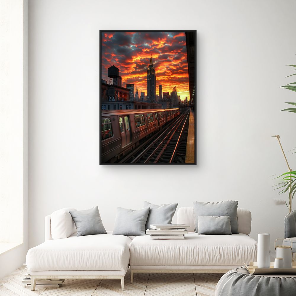 Toile "Coucher de soleil urbain"