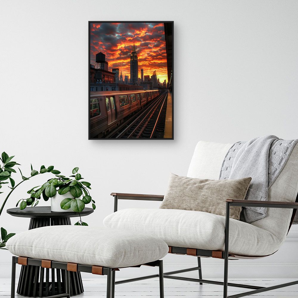 Toile "Coucher de soleil urbain"