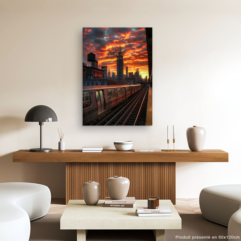Toile "Coucher de soleil urbain"