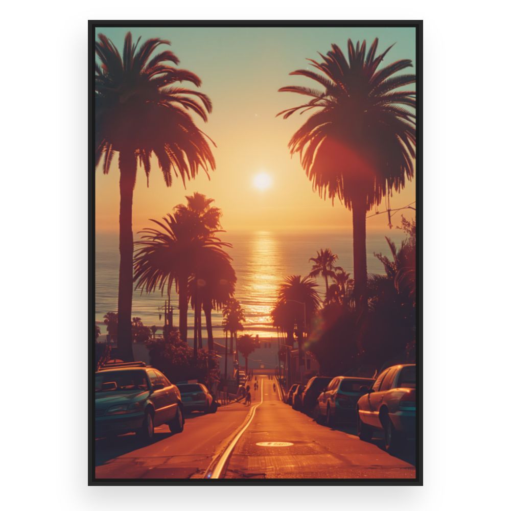 Toile Coucher de soleil magique – toile cadre noir (slide 3)