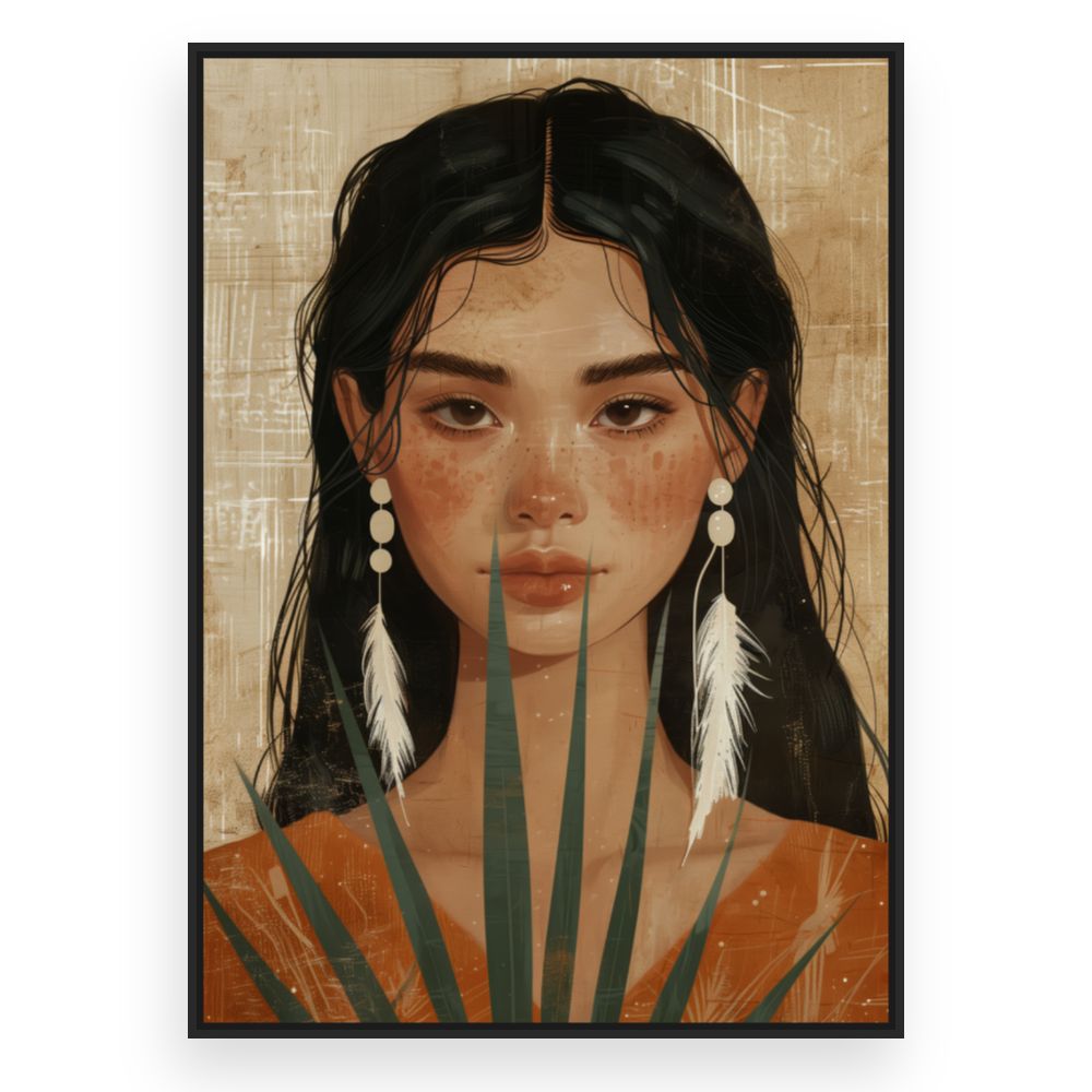 Toile Beauté exotique captivante – toile cadre noir (slide 3)