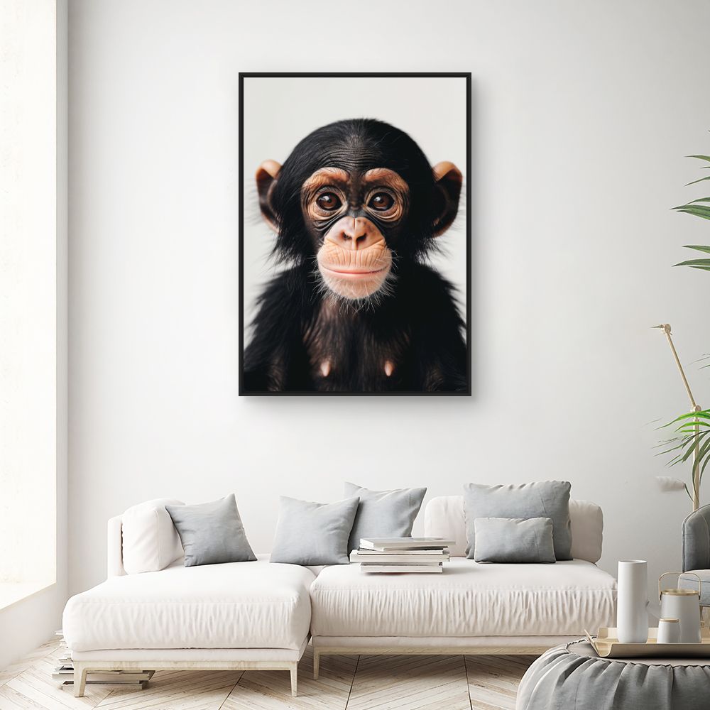 Toile "Bébé chimpanzé curieux"