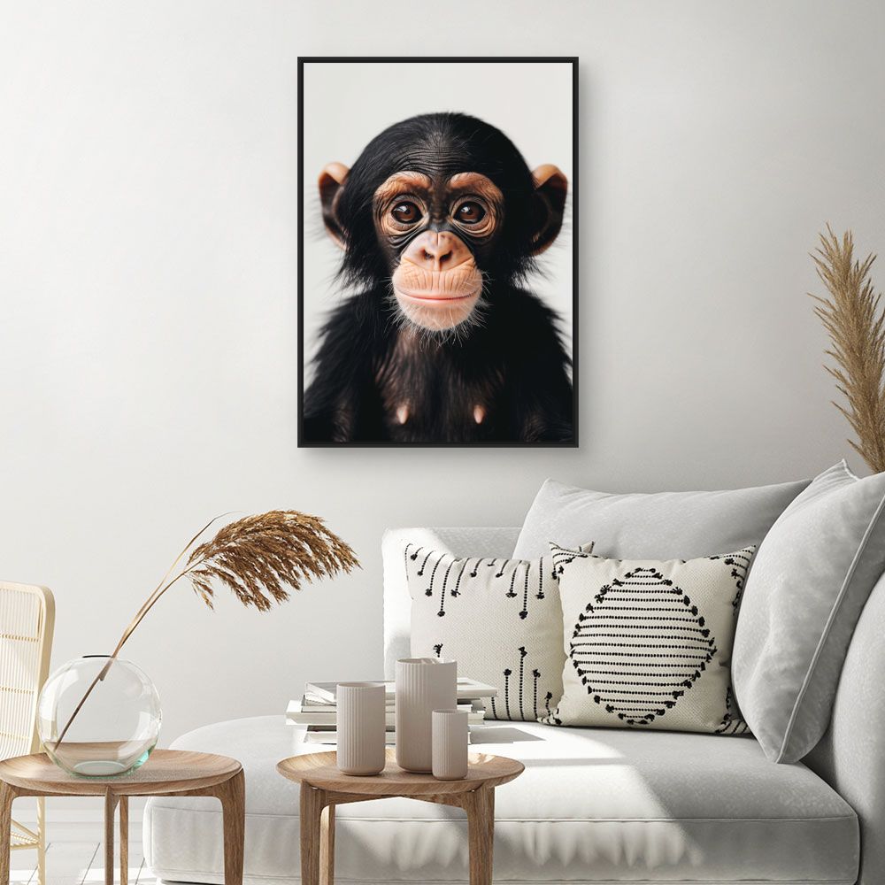 Toile "Bébé chimpanzé curieux"