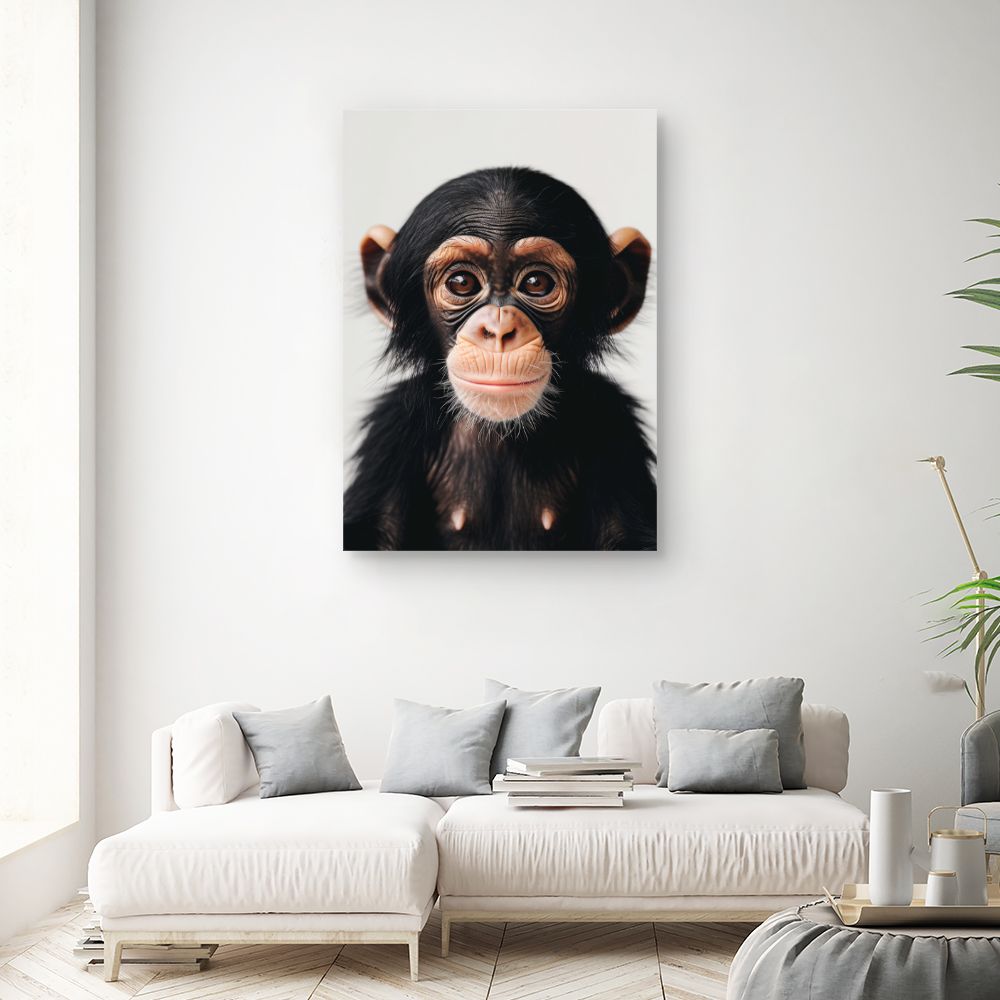 Toile "Bébé chimpanzé curieux"