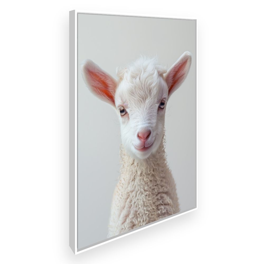 Toile Agneau adorable – toile cadre blanc (slide 2)
