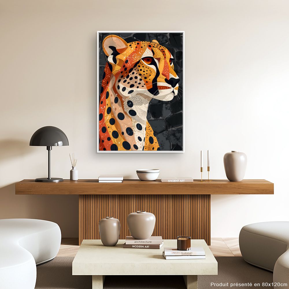 Toile "Élégant guépard stylisé"