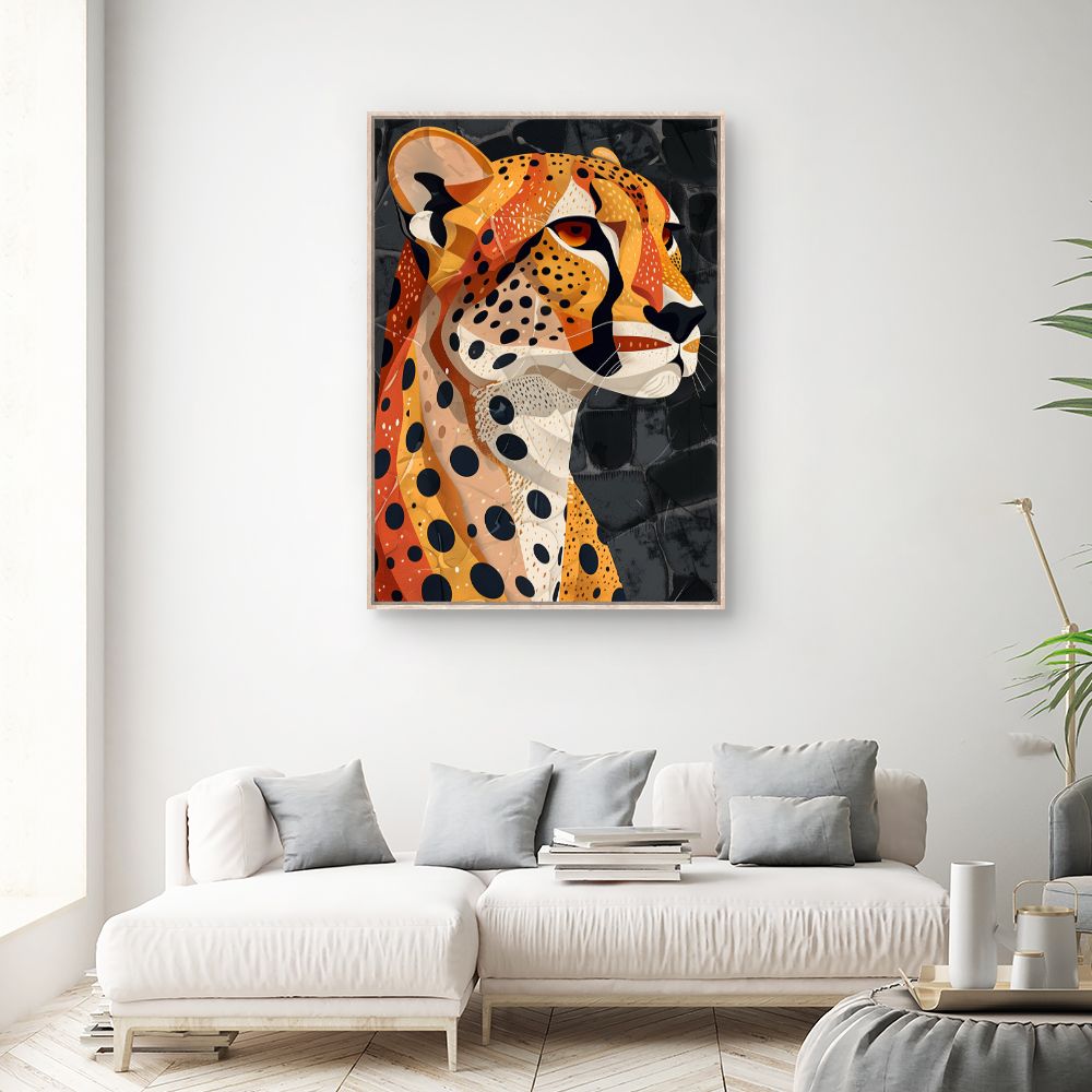 Toile "Élégant guépard stylisé"