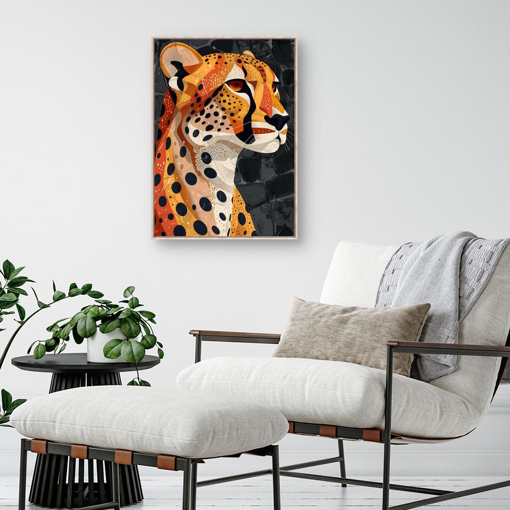 Toile "Élégant guépard stylisé"
