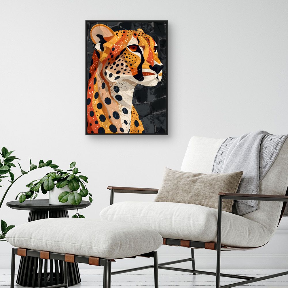 Toile "Élégant guépard stylisé"