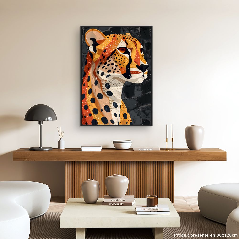 Toile "Élégant guépard stylisé"