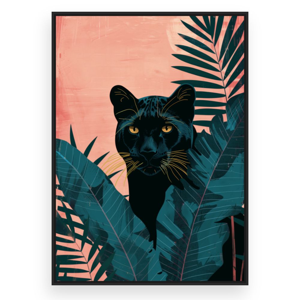 Toile Panthère exotique – toile cadre noir (slide 3)