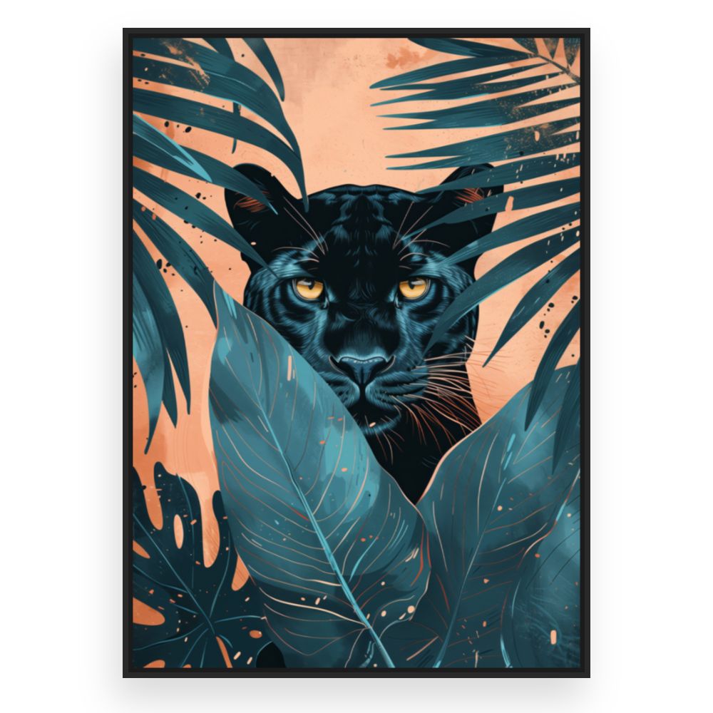 Toile Panthère mystique – toile cadre noir (slide 3)