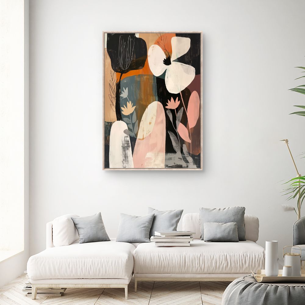 Toile "Fleurs abstraites colorées"