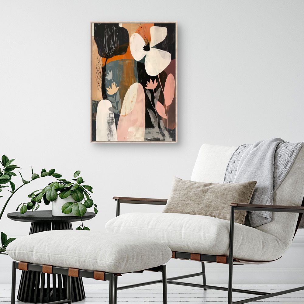 Toile "Fleurs abstraites colorées"