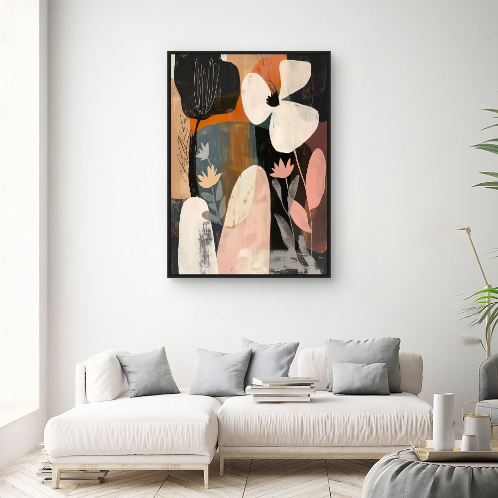 Toile "Fleurs abstraites colorées"