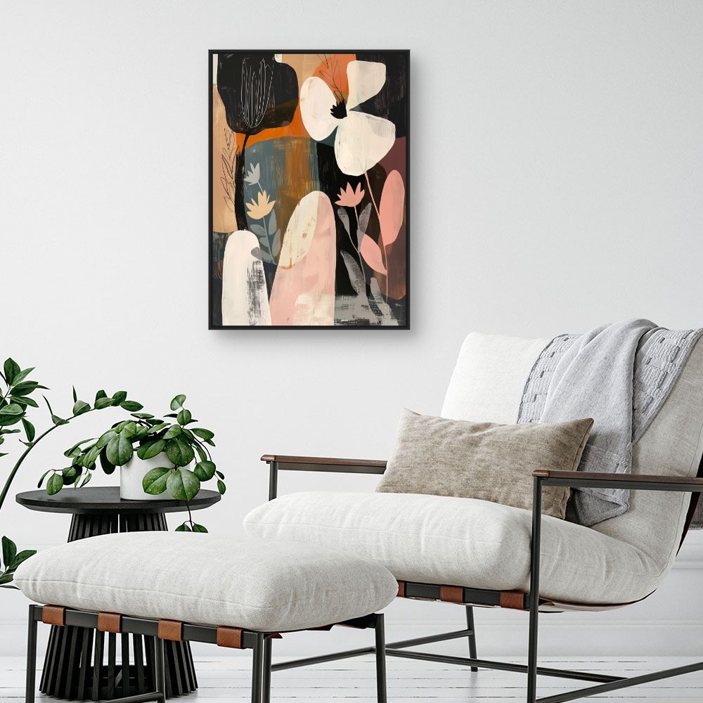 Toile "Fleurs abstraites colorées"